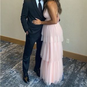 Baby pink, floor length dress